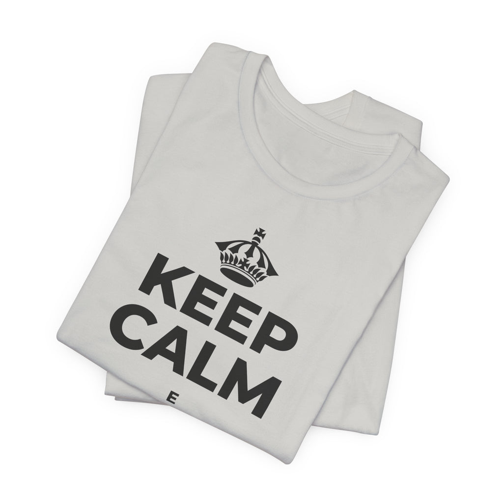 KEEP CALM E RESPIRACI SOPRA T-Shirt (Baby Blue–Silver)