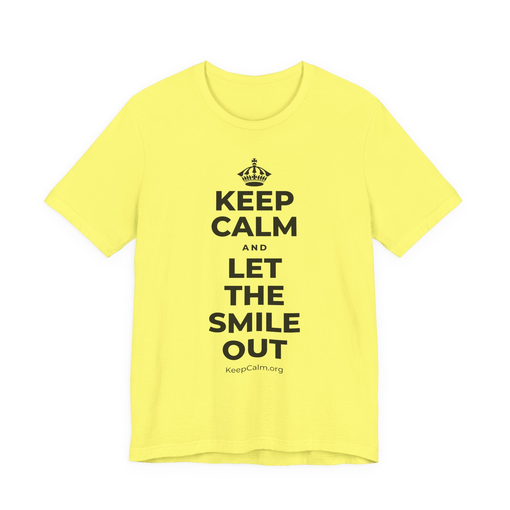 KEEP CALM AND LET THE SMILE OUT T-Shirt (Soft Cream–Heather Mauve)