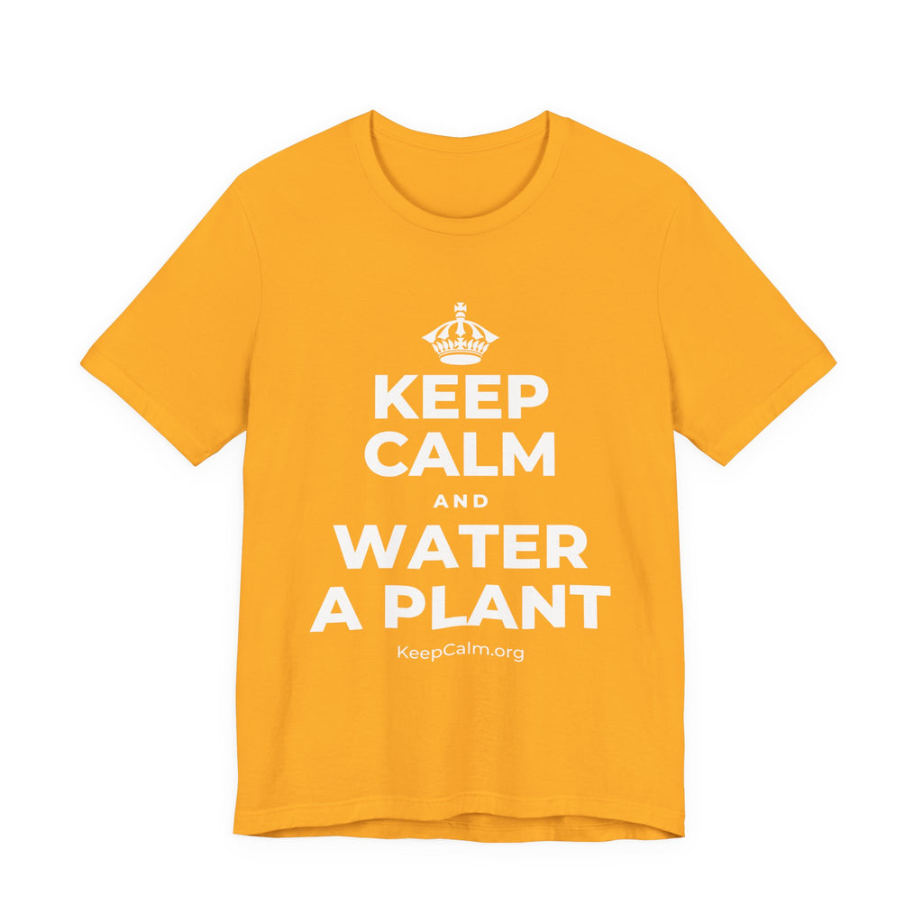 KEEP CALM AND WATER A PLANT T-Shirt (Baby Blue–Silver)