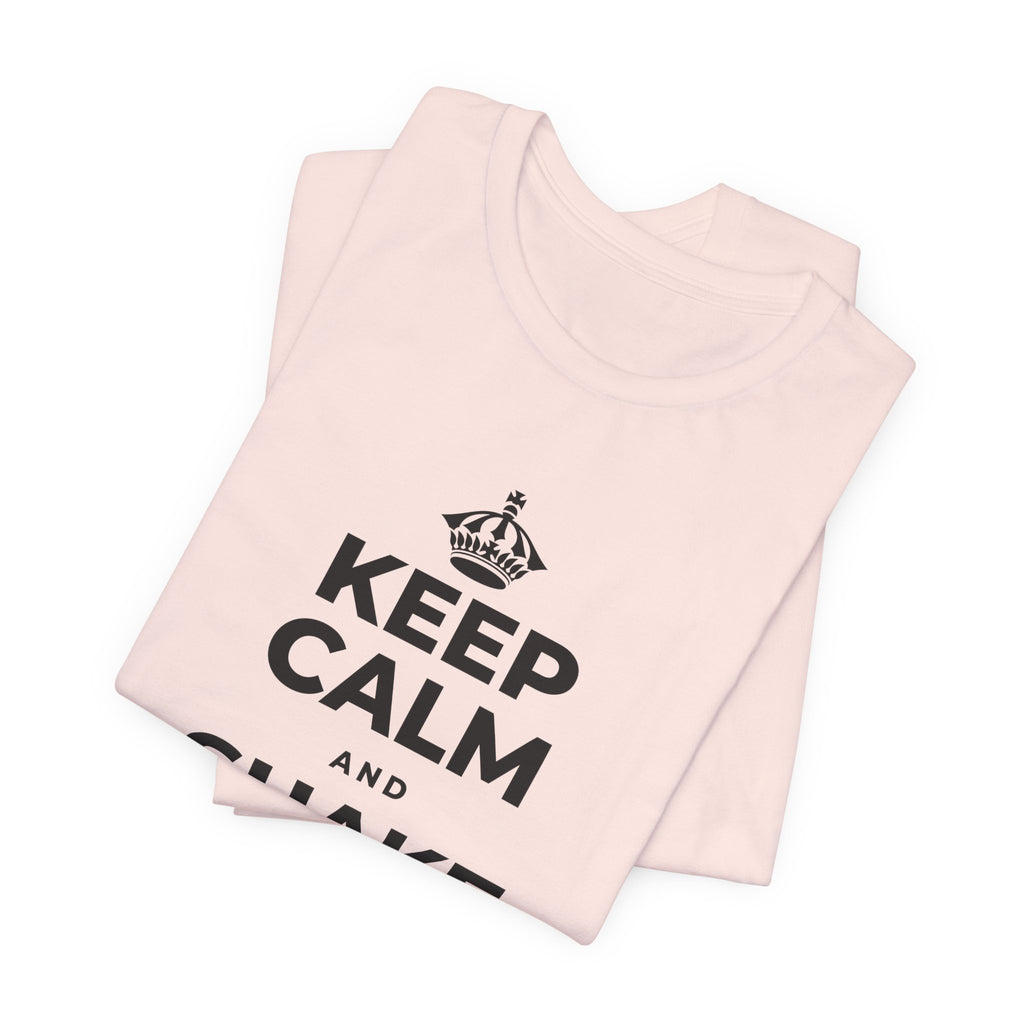 KEEP CALM AND SHAKE OFF THE WINTER T-Shirt (Soft Cream–Heather Mauve)