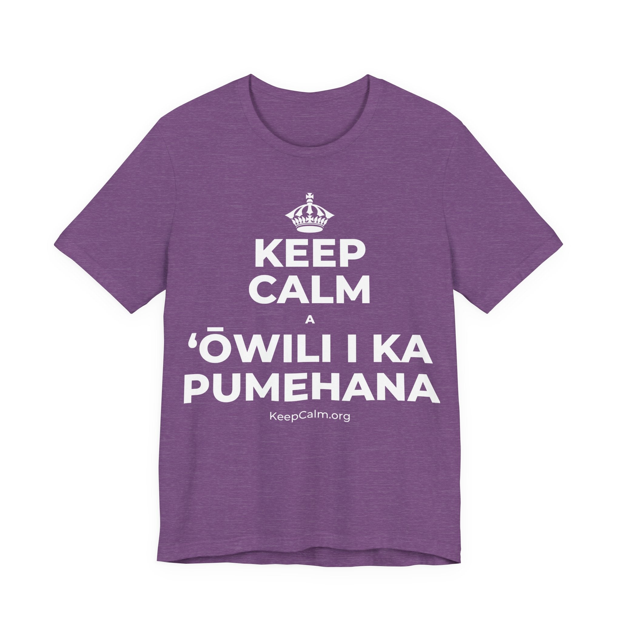 KEEP CALM A ʻŌWILI I KA PUMEHANA T-Shirt (Baby Blue–Silver)