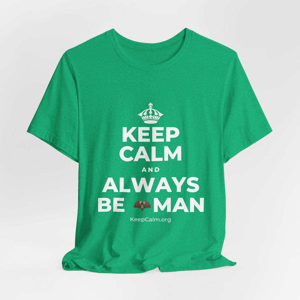KEEP CALM AND ALWAYS BE 🦇MAN T-Shirt (Baby Blue–Silver)