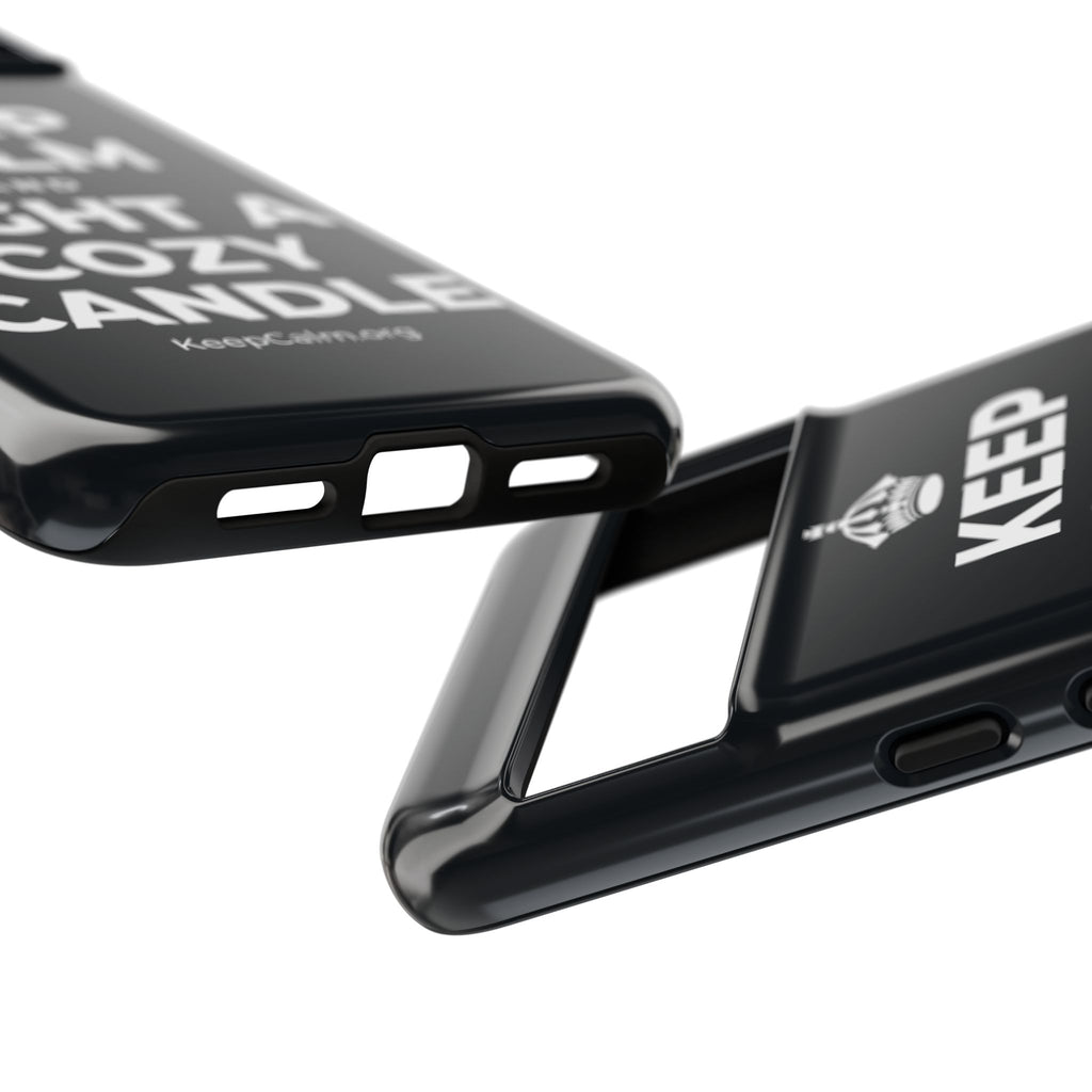 KEEP CALM AND LIGHT A COZY CANDLE Phone Case (Dark)