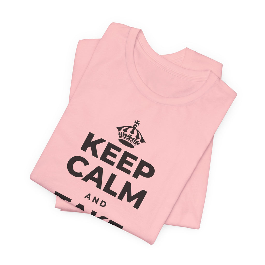KEEP CALM AND TAKE MONDAY SLOW T-Shirt (White–Asphalt)