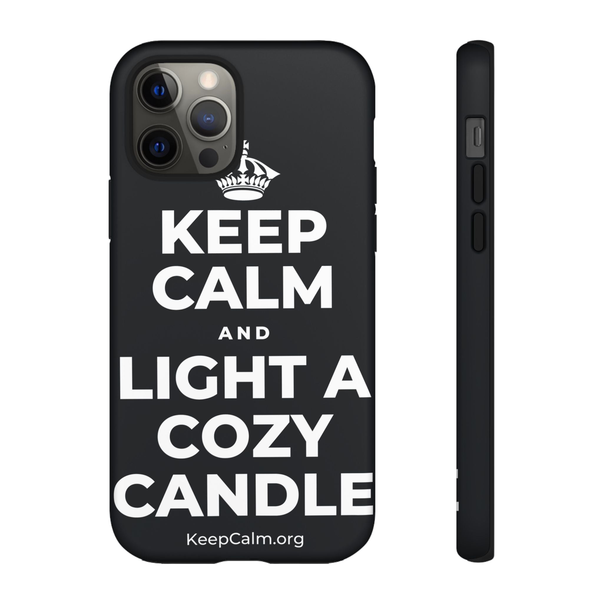 KEEP CALM AND LIGHT A COZY CANDLE Phone Case (Dark)