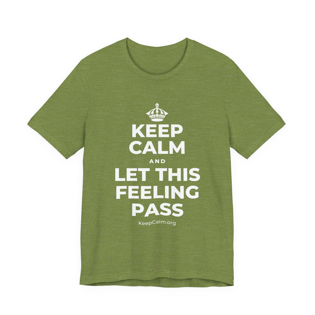 KEEP CALM AND LET THIS FEELING PASS T-Shirt (Baby Blue–Silver)