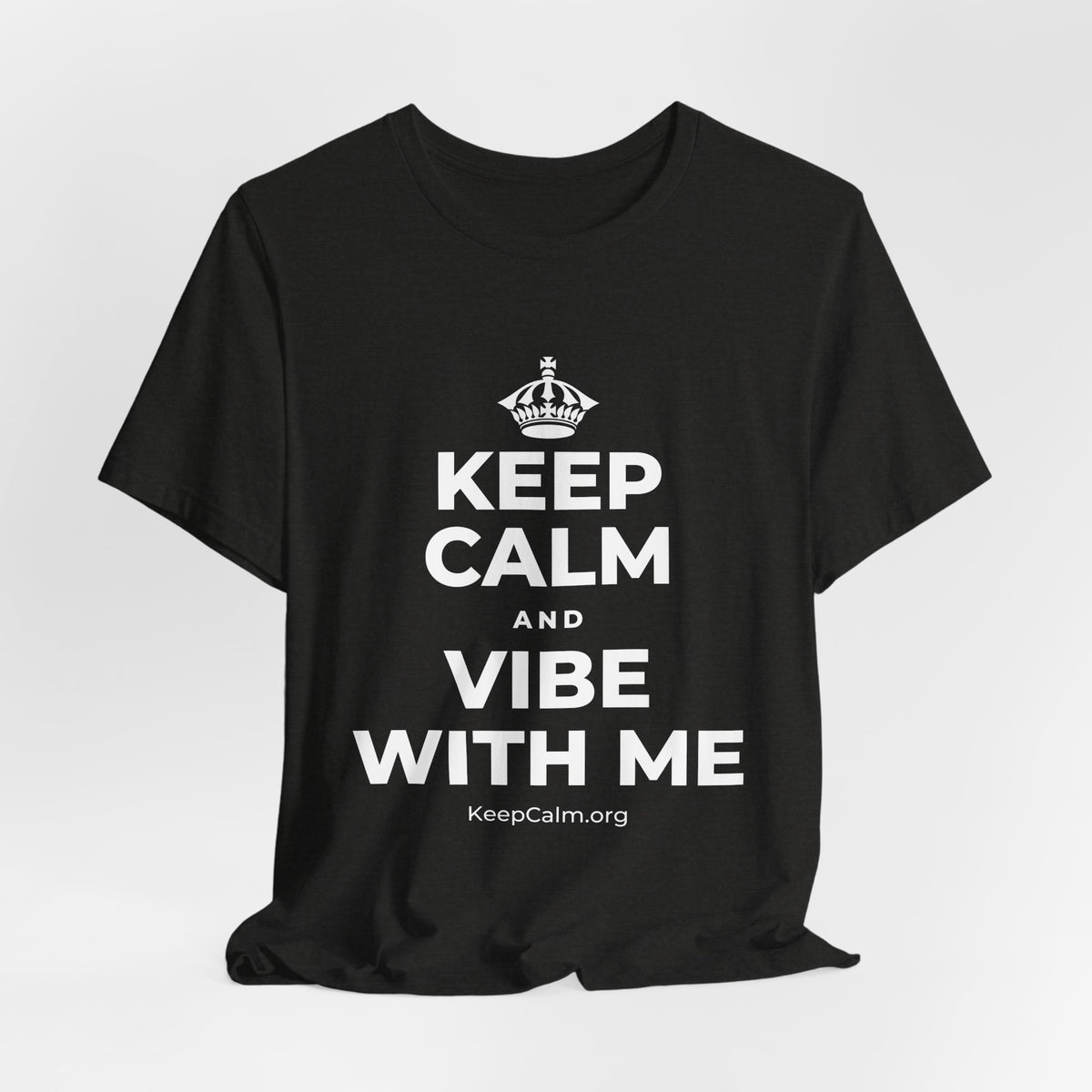 KEEP CALM AND VIBE WITH ME T-Shirt (Soft Cream–Heather Mauve)