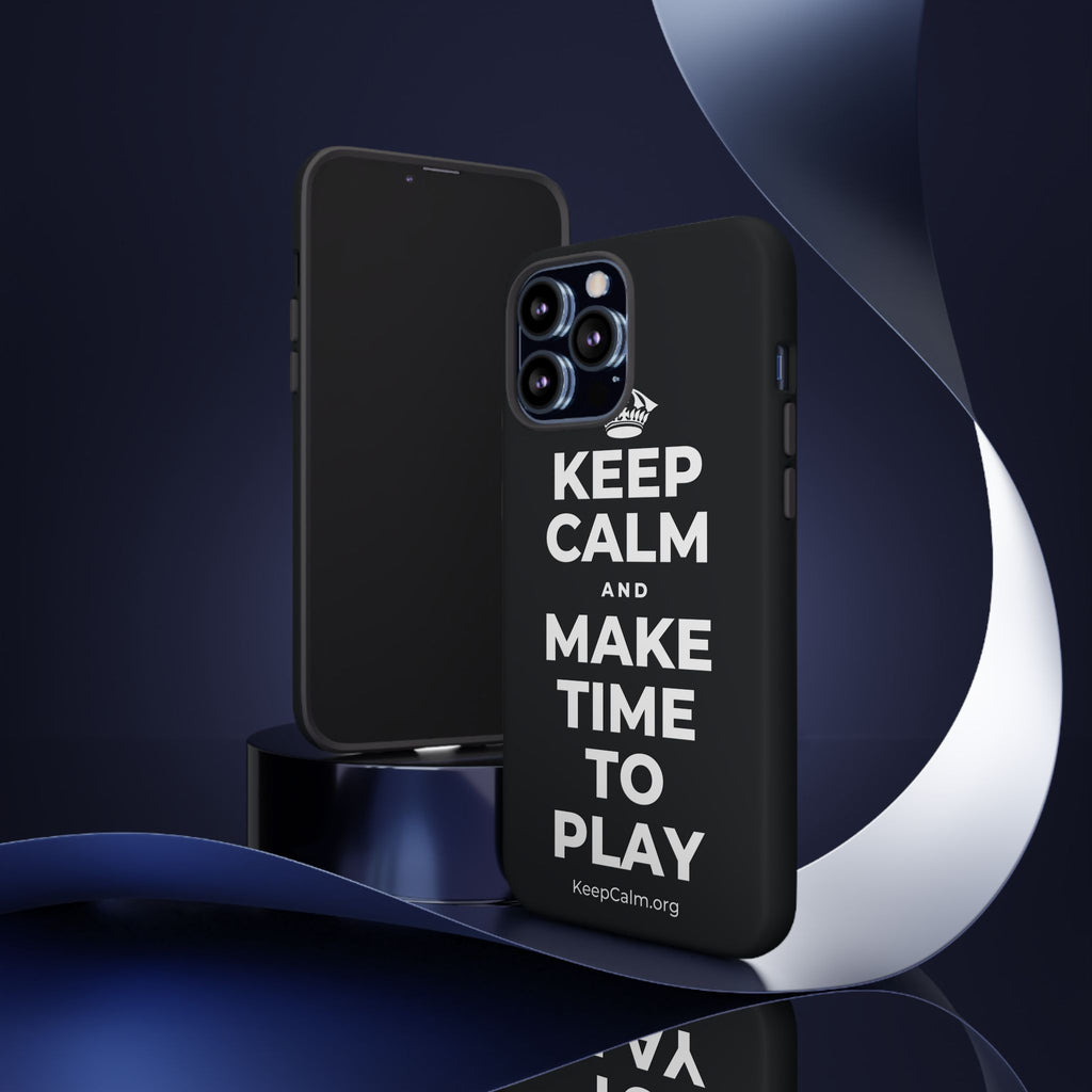 KEEP CALM AND MAKE TIME TO PLAY Phone Case (Dark)