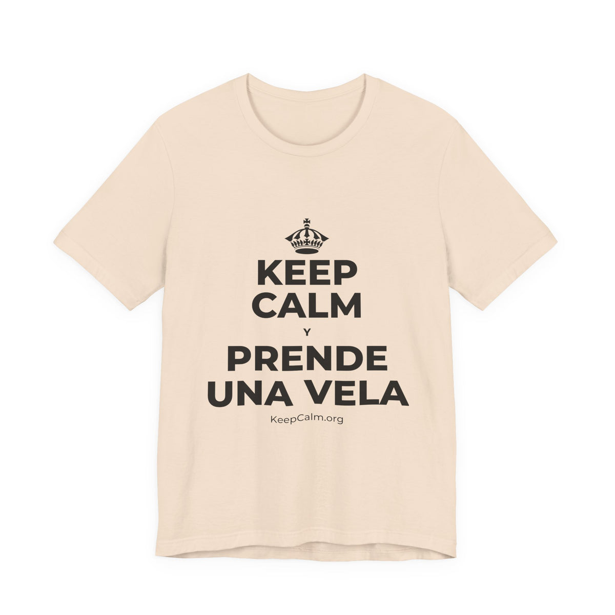 KEEP CALM Y PRENDE UNA VELA T-Shirt (Soft Cream–Heather Mauve)
