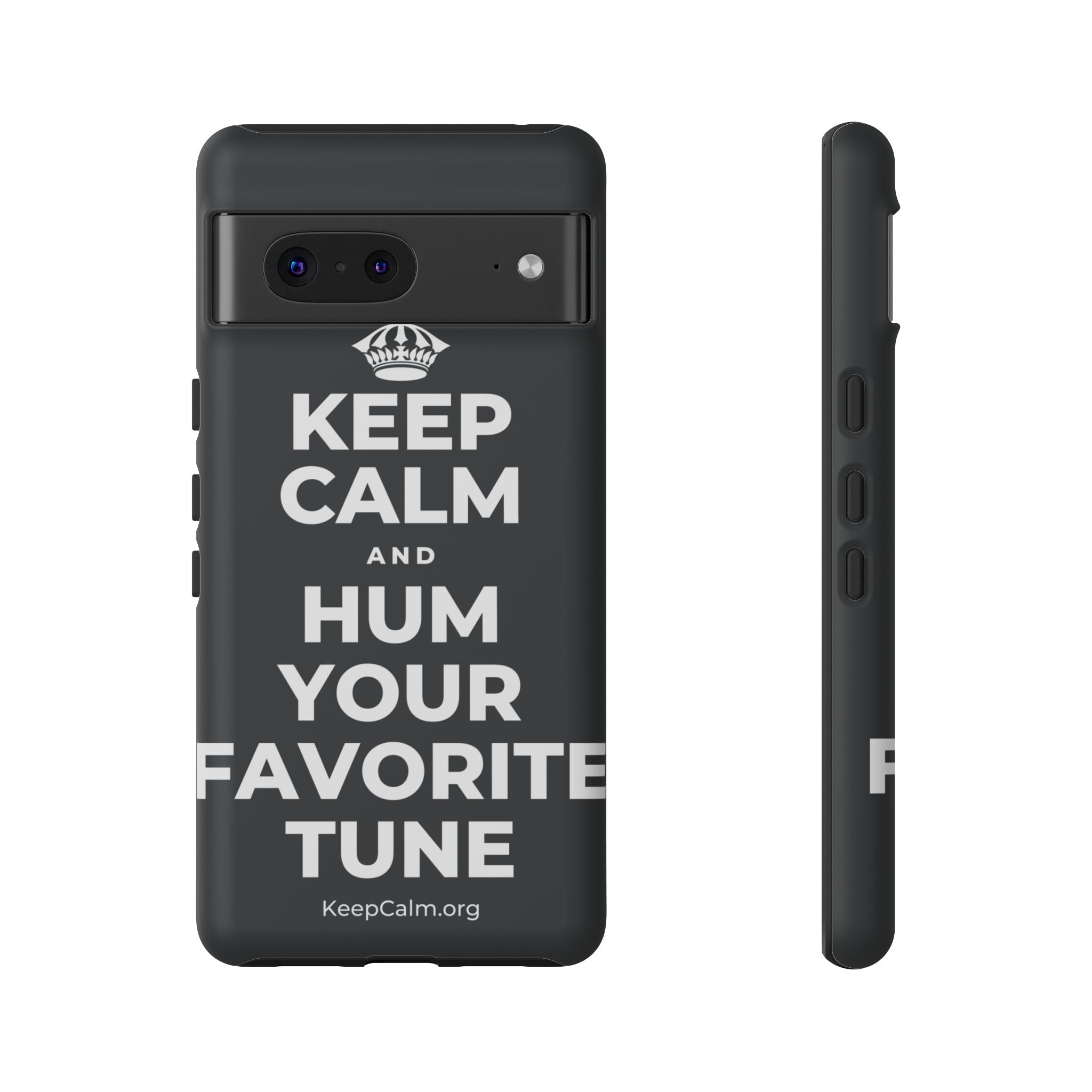 KEEP CALM AND HUM YOUR FAVORITE TUNE Phone Case (Dark)