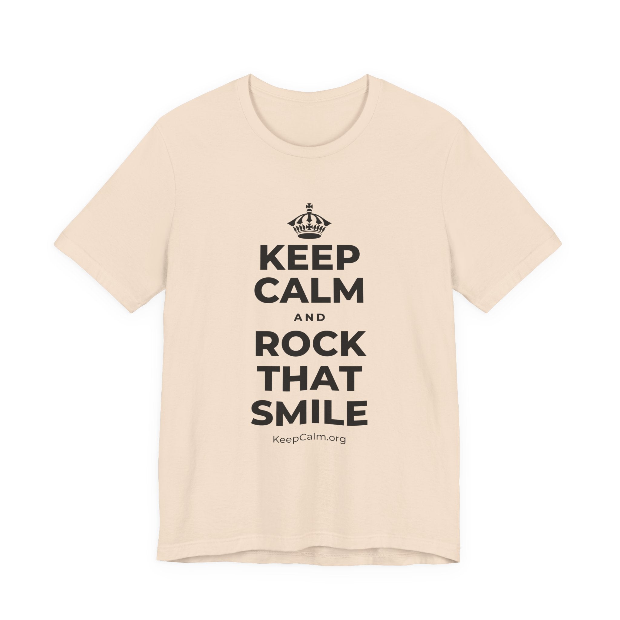 KEEP CALM AND ROCK THAT SMILE T-Shirt (Soft Cream–Heather Mauve)