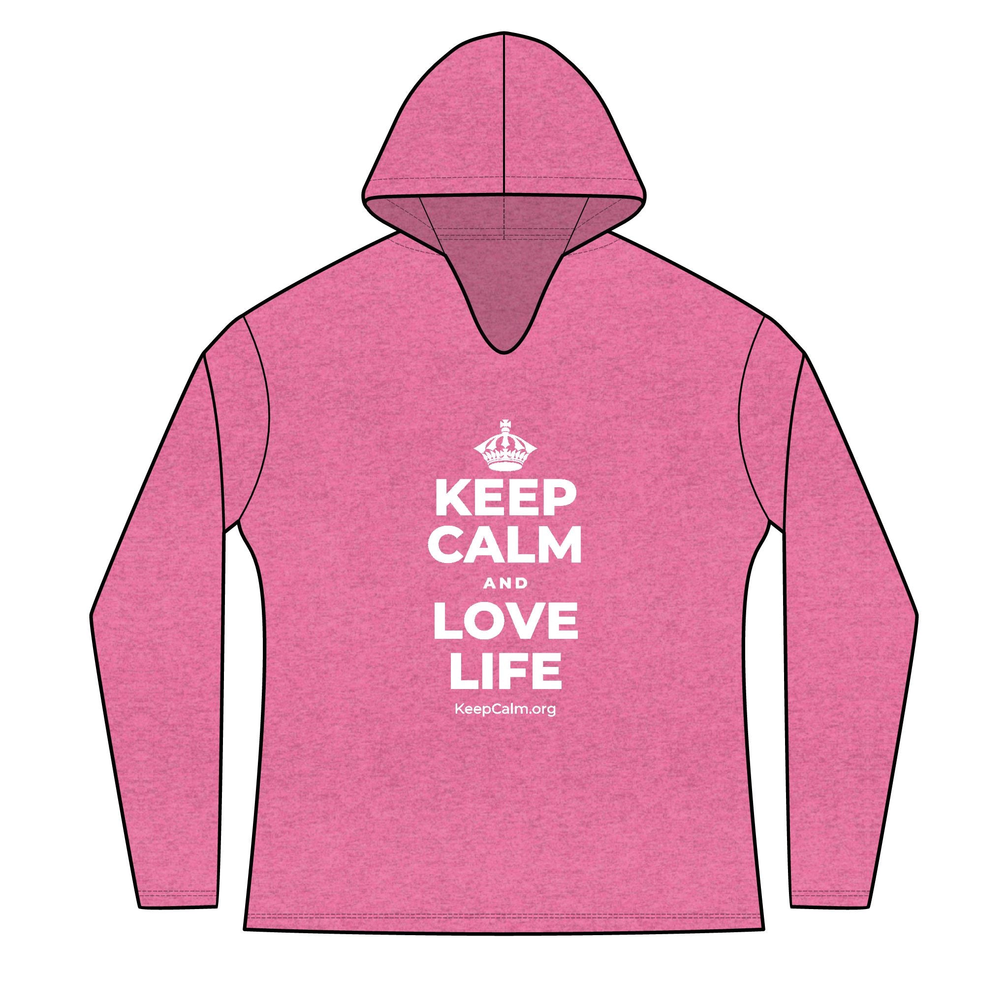 KEEP CALM AND LOVE LIFE Women's Long Sleeve Hoodie