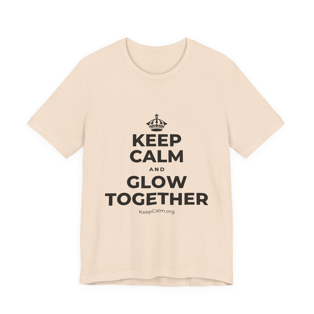 KEEP CALM AND GLOW TOGETHER T-Shirt (Soft Cream–Heather Mauve)