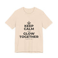 KEEP CALM AND GLOW TOGETHER T-Shirt (Soft Cream–Heather Mauve)
