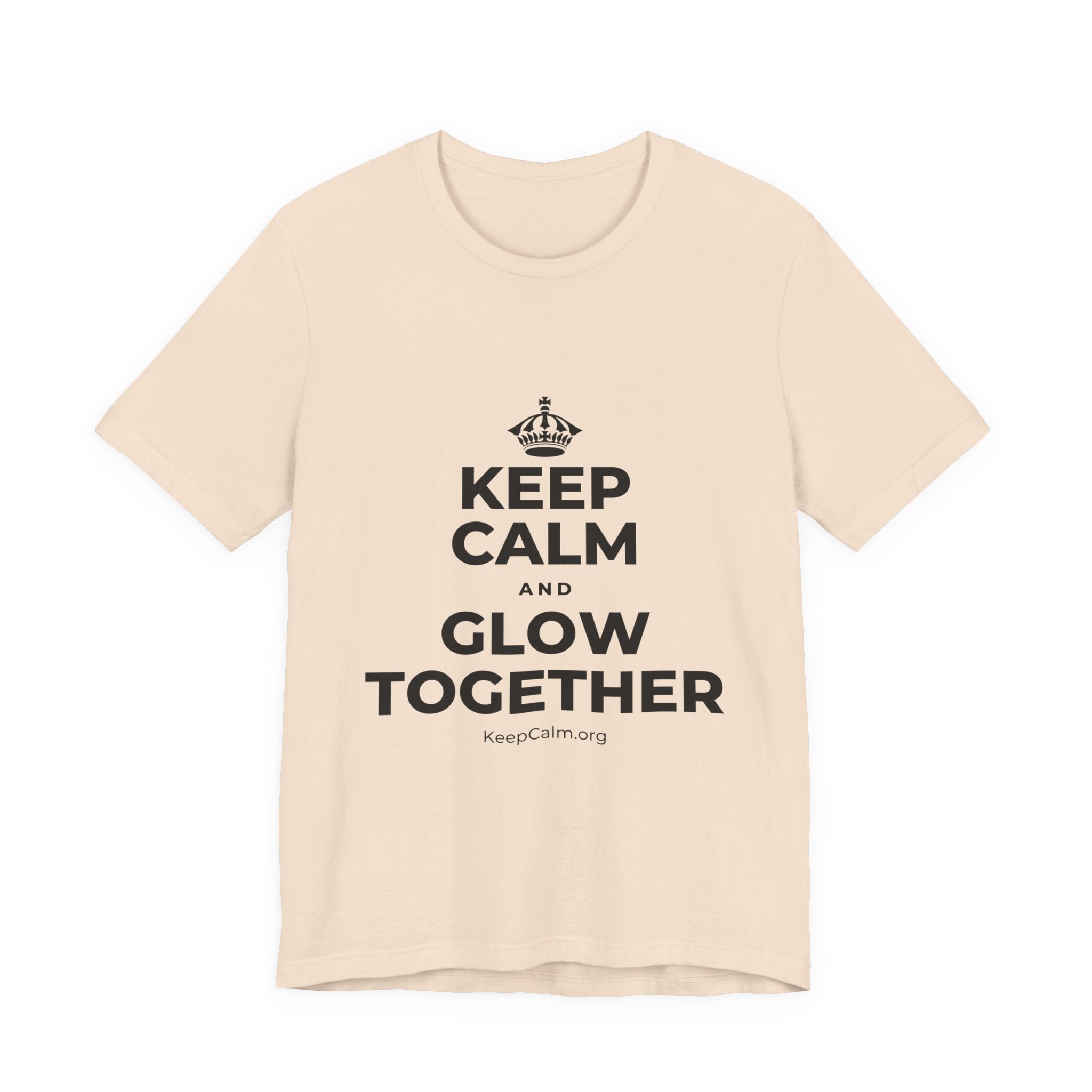 KEEP CALM AND GLOW TOGETHER T-Shirt (Soft Cream–Heather Mauve)