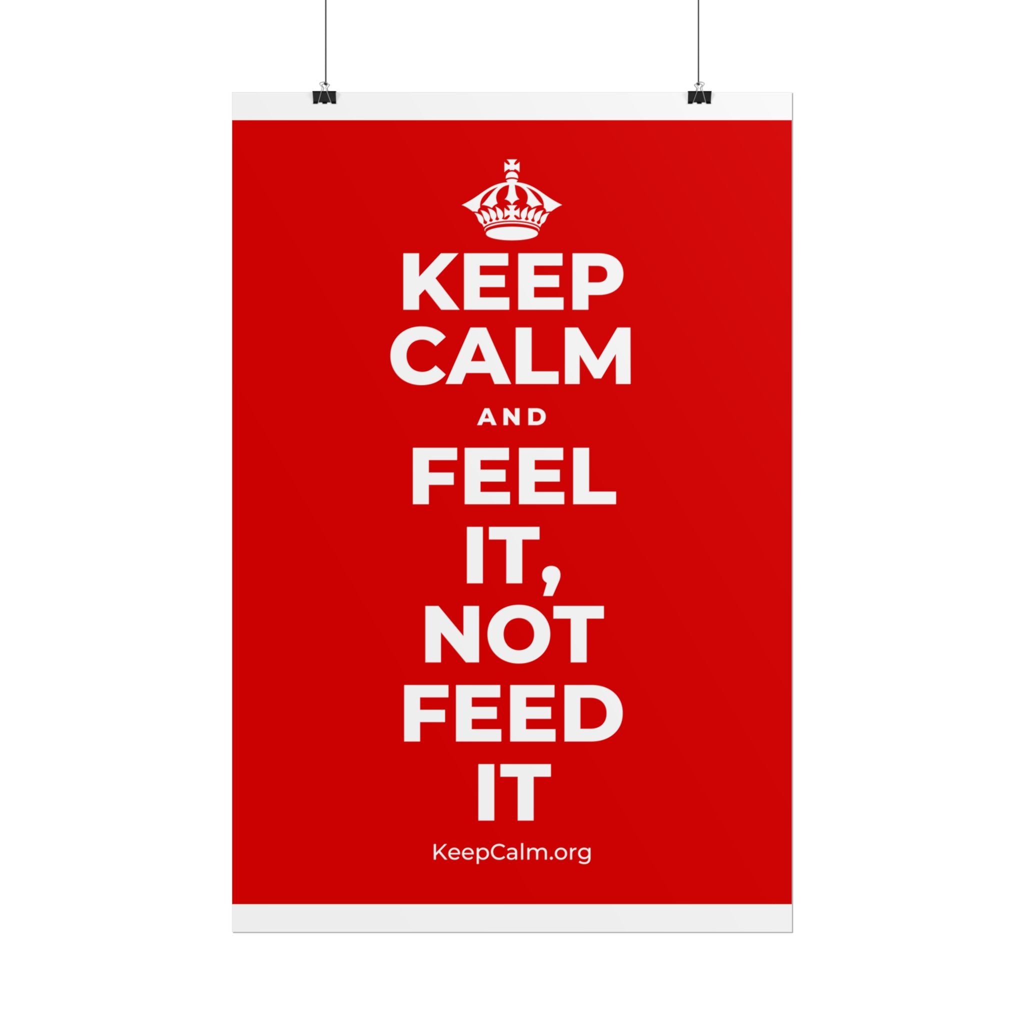 KEEP CALM AND FEEL IT, NOT FEED IT Poster
