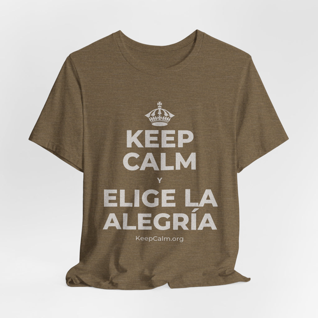 KEEP CALM Y ELIGE LA ALEGRÍA T-Shirt (Soft Cream–Heather Mauve)