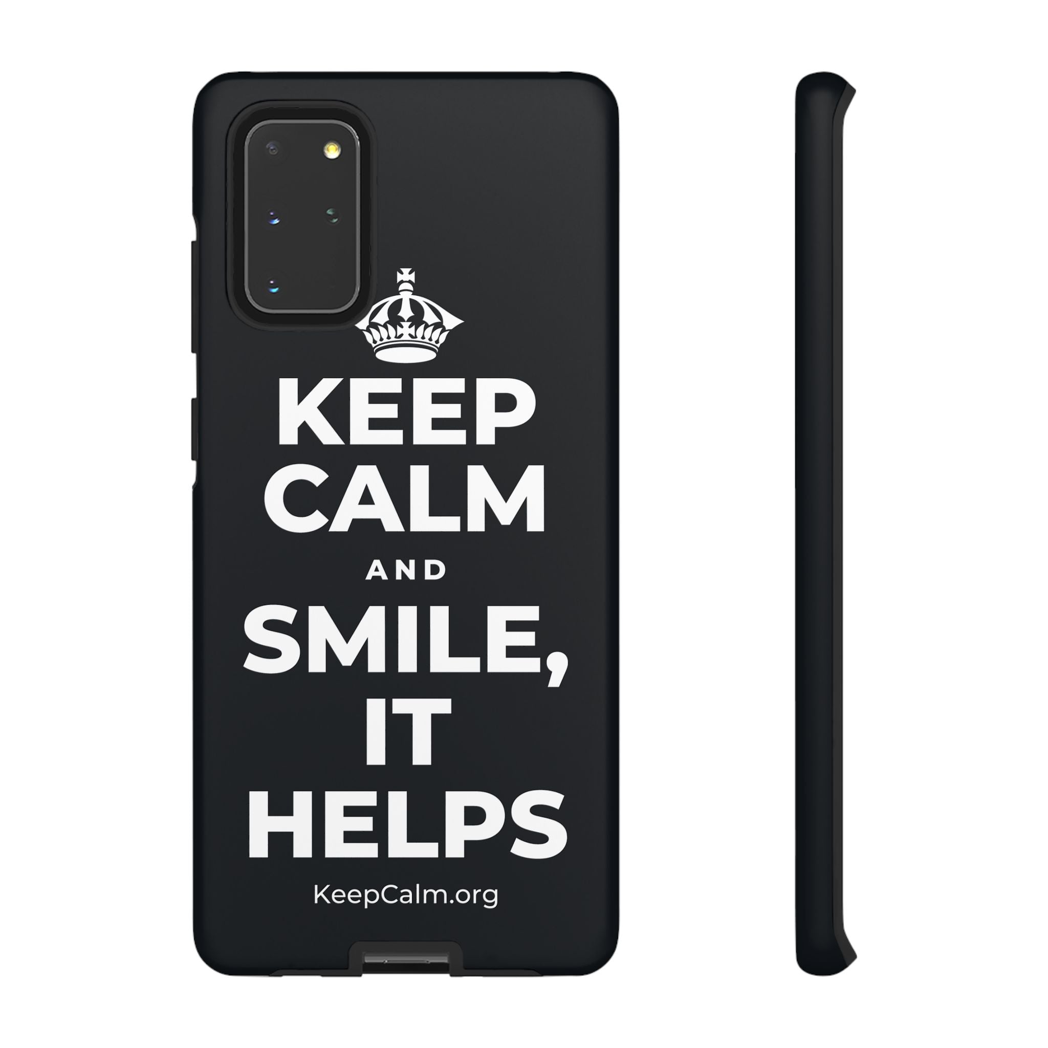 KEEP CALM AND SMILE, IT HELPS Phone Case (Dark)