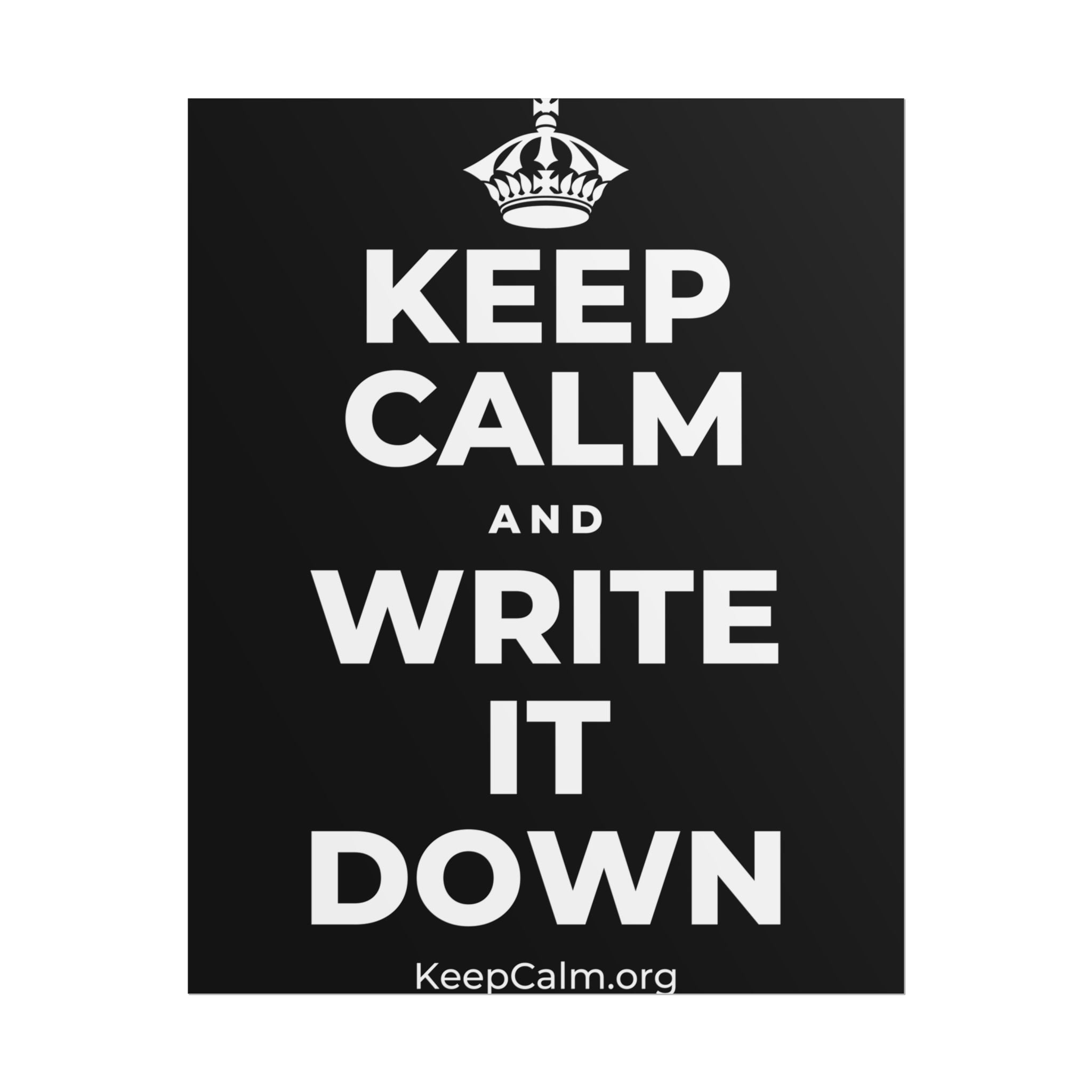 KEEP CALM AND WRITE IT DOWN Poster