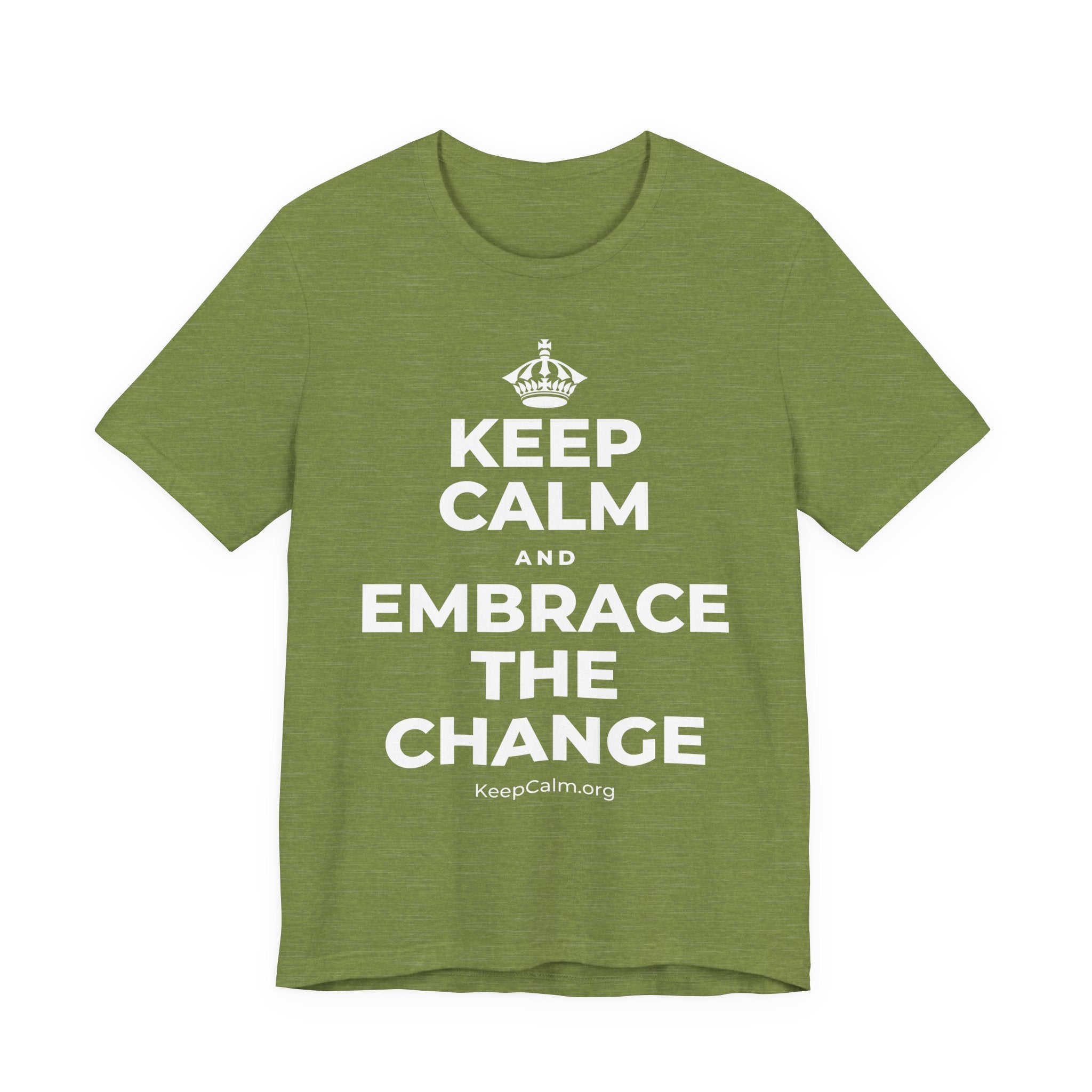 KEEP CALM AND EMBRACE THE CHANGE T-Shirt (Baby Blue–Silver)