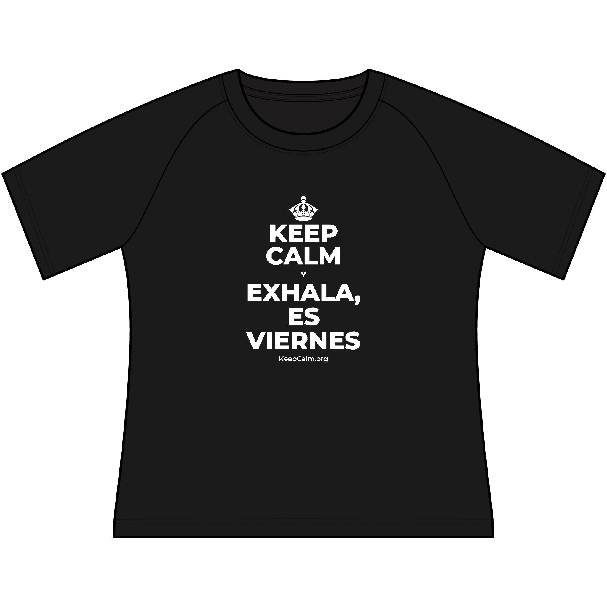 KEEP CALM Y EXHALA, ES VIERNES Women's Raglan Tee