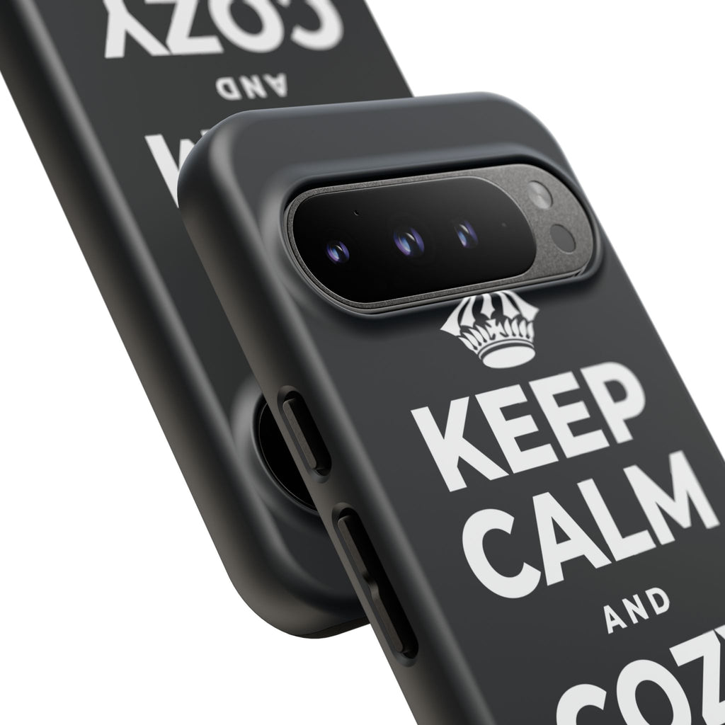 KEEP CALM AND COZY UP INSIDE Phone Case (Dark)