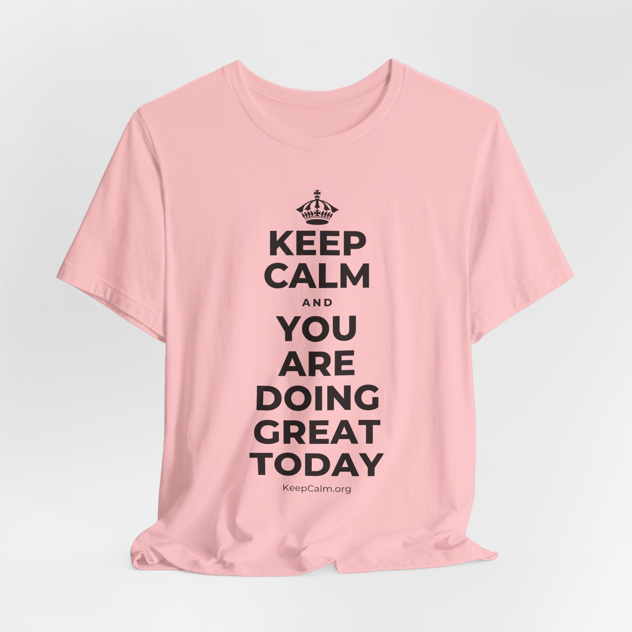 KEEP CALM AND YOU ARE DOING GREAT TODAY T-Shirt (White–Asphalt)