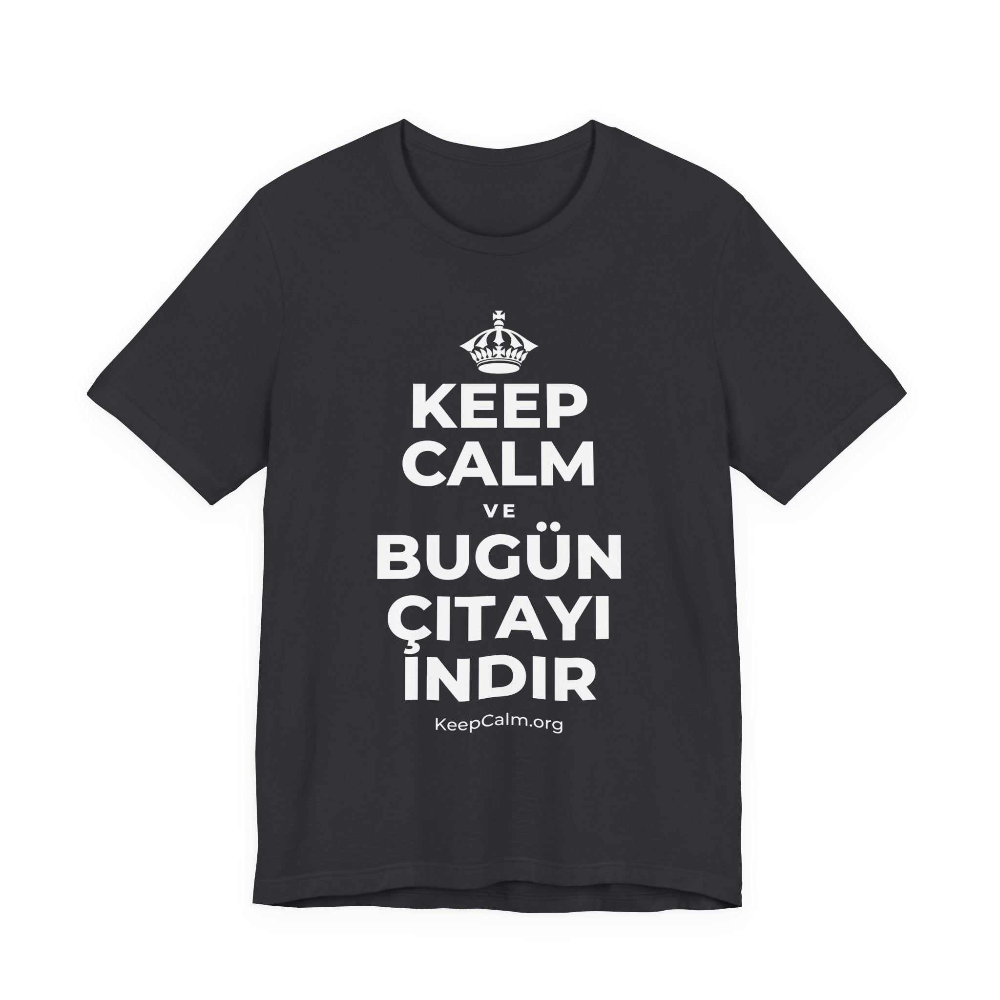 KEEP CALM VE BUGÜN ÇITAYI INDIR T-Shirt (Baby Blue–Silver)