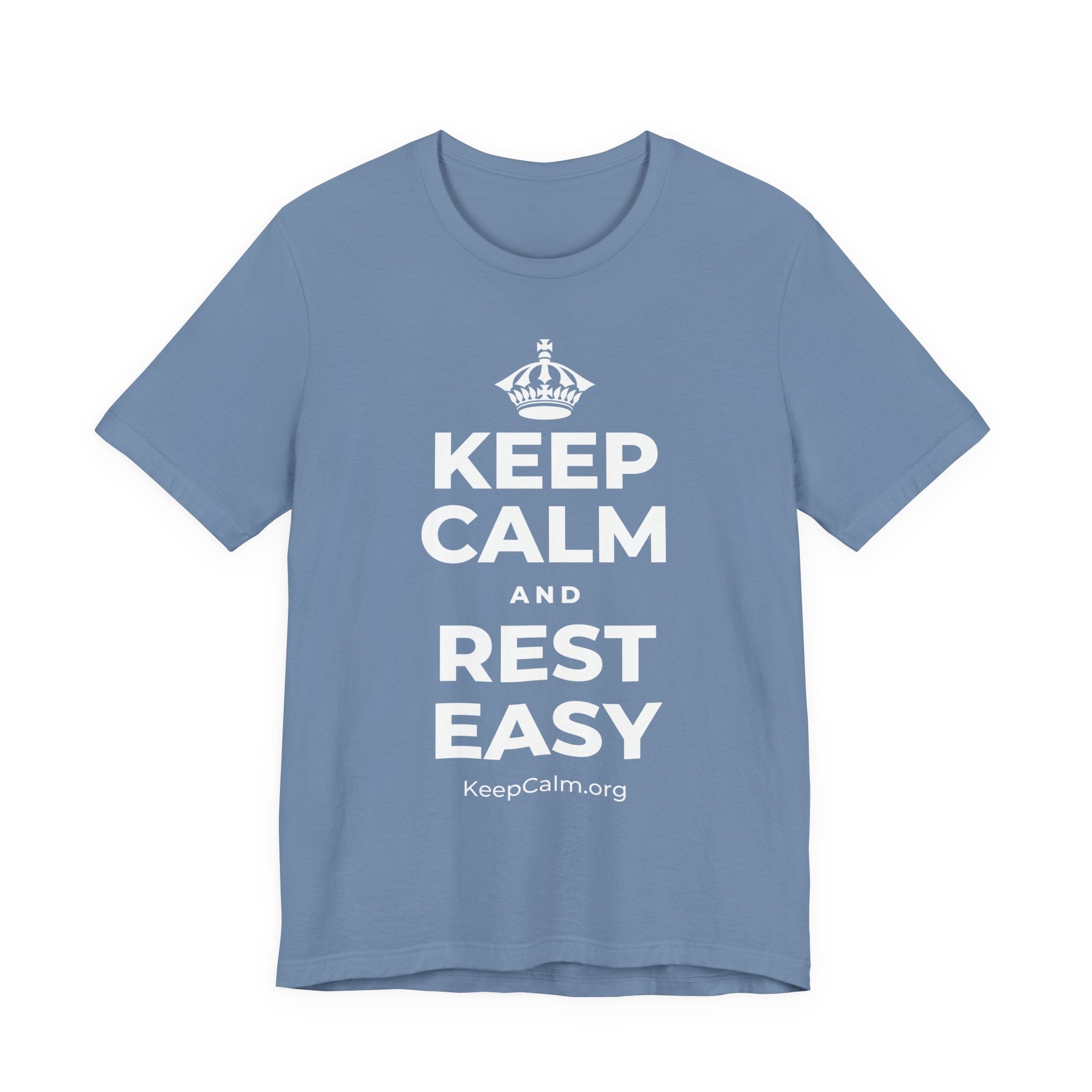 KEEP CALM AND REST EASY T-Shirt (Soft Cream–Heather Mauve)