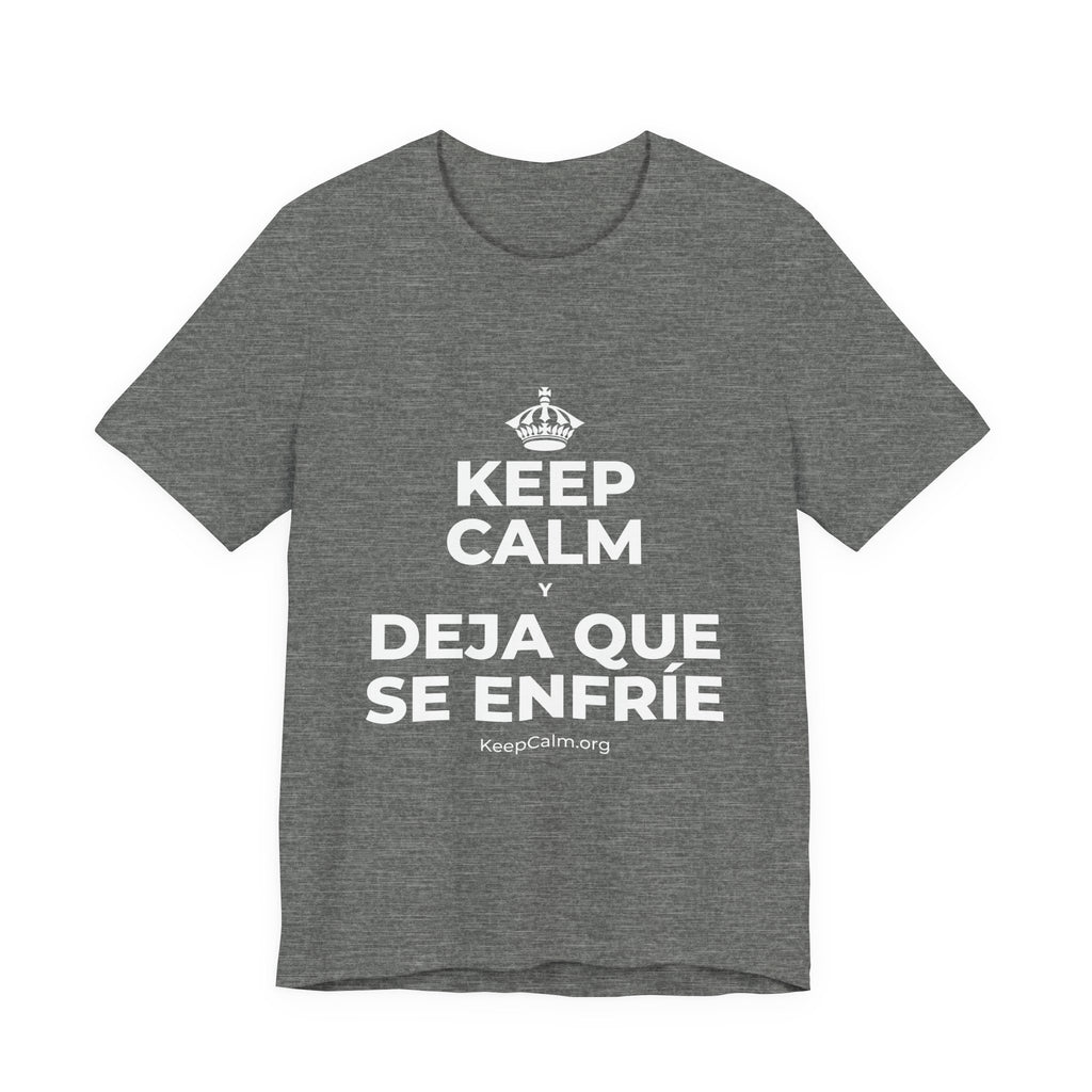 KEEP CALM Y DEJA QUE SE ENFRÍE T-Shirt (Baby Blue–Silver)