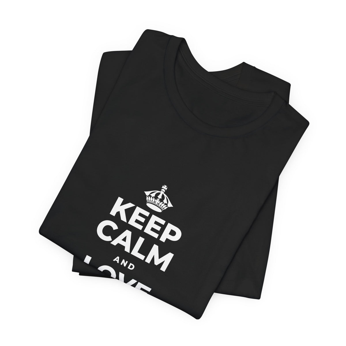 KEEP CALM AND LOVE WITHOUT POSSESSION T-Shirt (White–Asphalt)