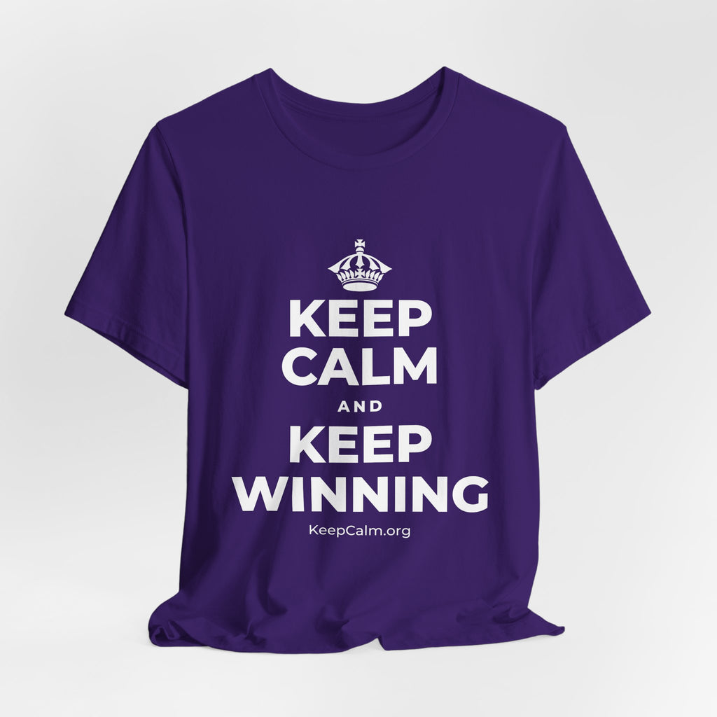 KEEP CALM AND KEEP WINNING T-Shirt (Soft Cream–Heather Mauve)