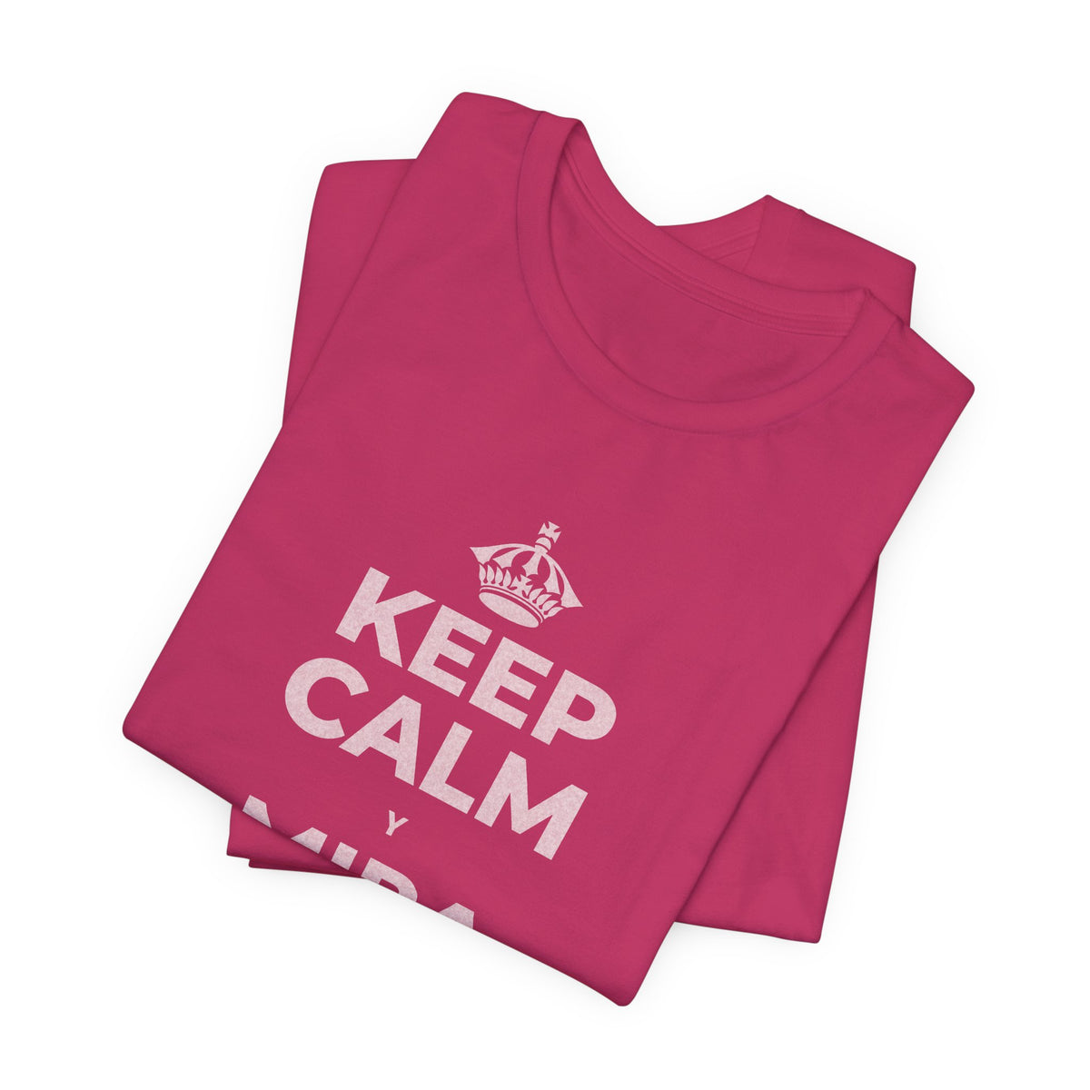KEEP CALM Y MIRA CAER LA NIEVE T-Shirt (Baby Blue–Silver)