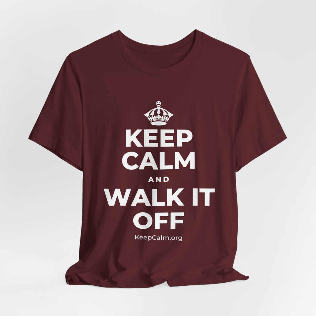 KEEP CALM AND WALK IT OFF T-Shirt (Baby Blue–Silver)