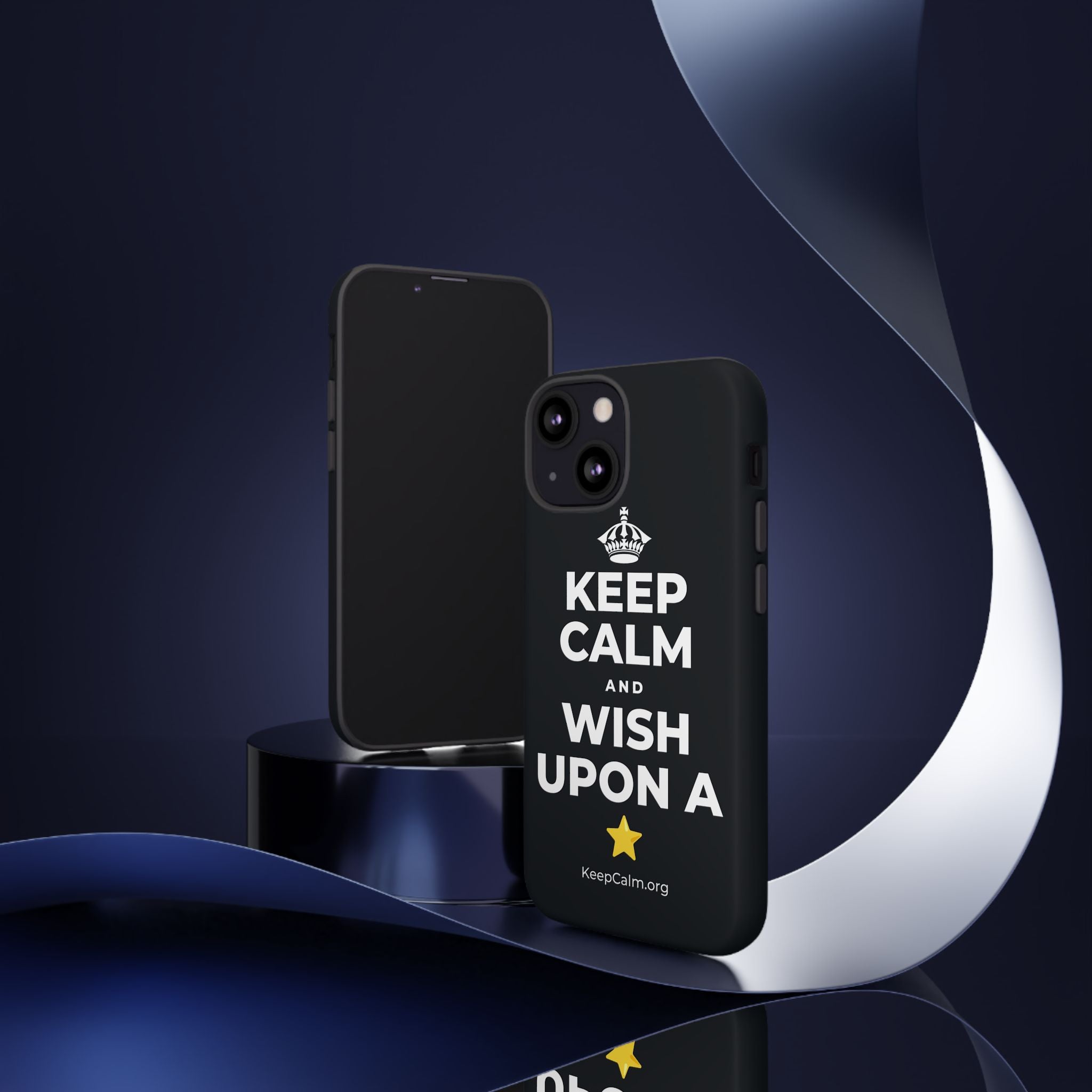 KEEP CALM AND WISH UPON A ⭐ Phone Case (Dark)