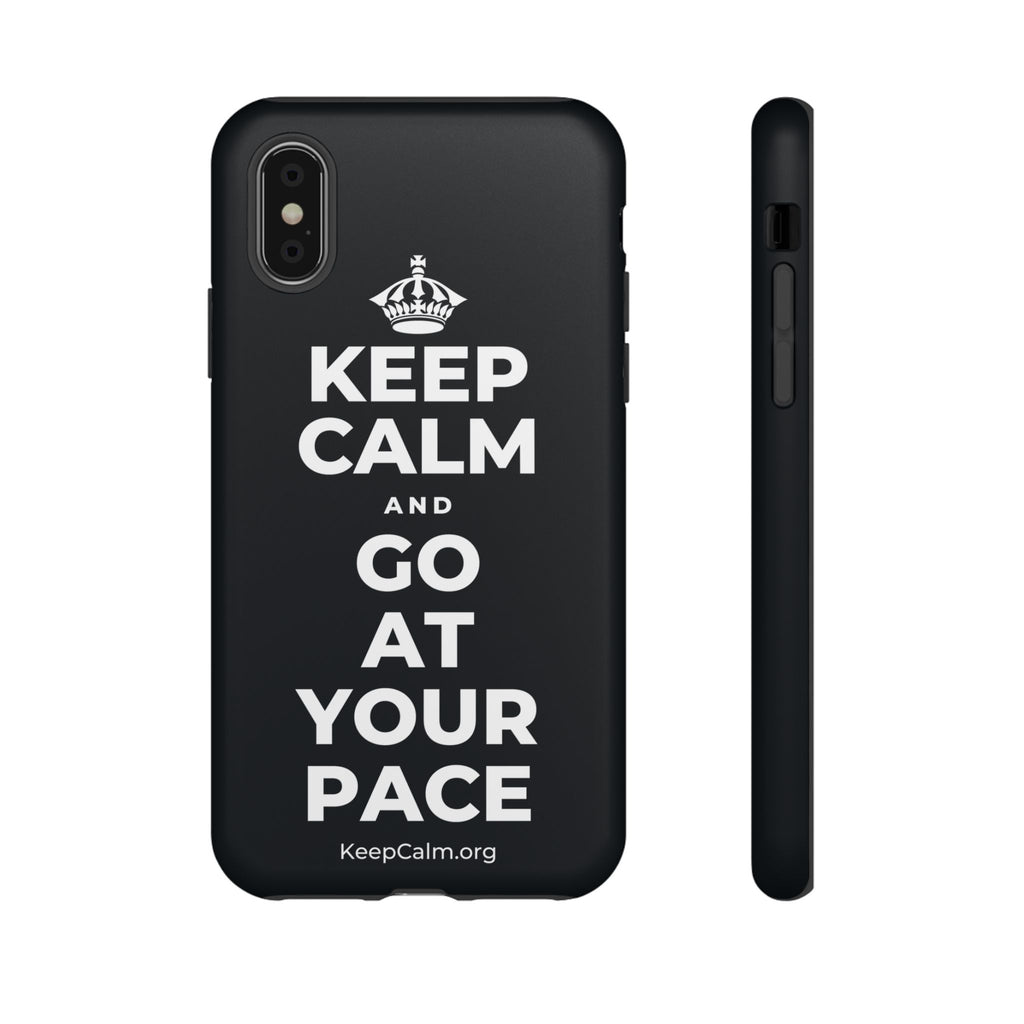 KEEP CALM AND GO AT YOUR PACE Phone Case (Dark)