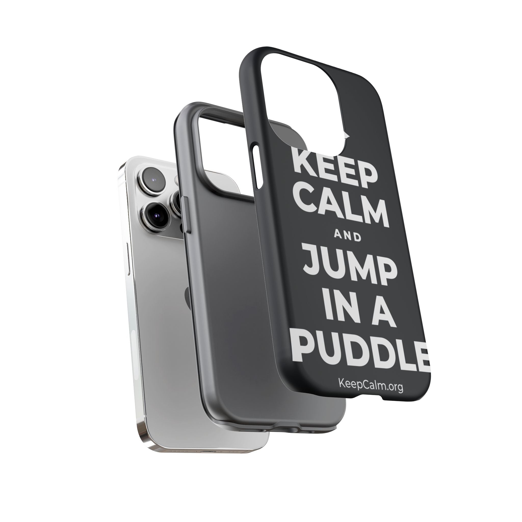 KEEP CALM AND JUMP IN A PUDDLE Phone Case (Dark)