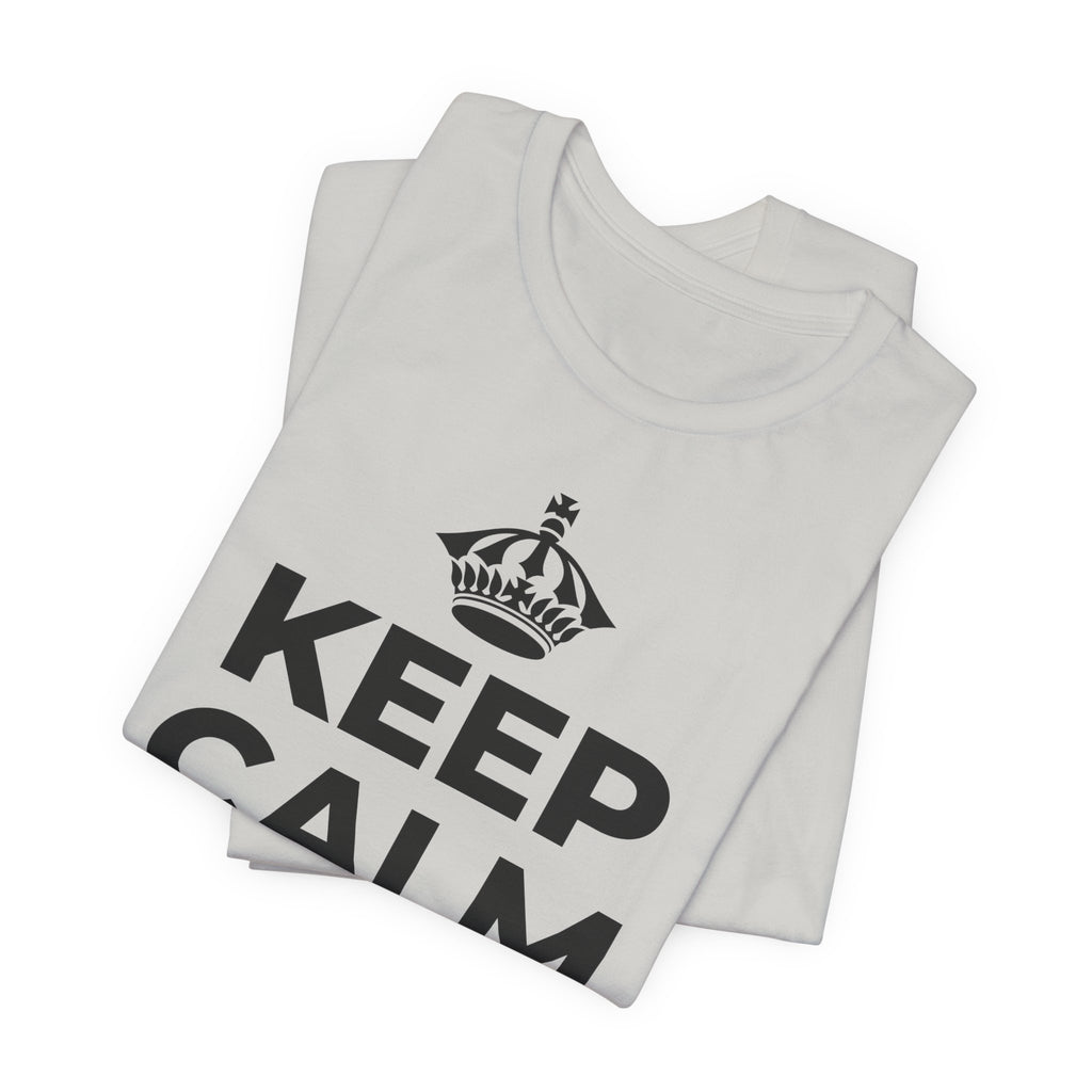 KEEP CALM AND முழு வாரத்தையும் பயன்படுத்துங்கள் T-Shirt (Baby Blue–Silver)