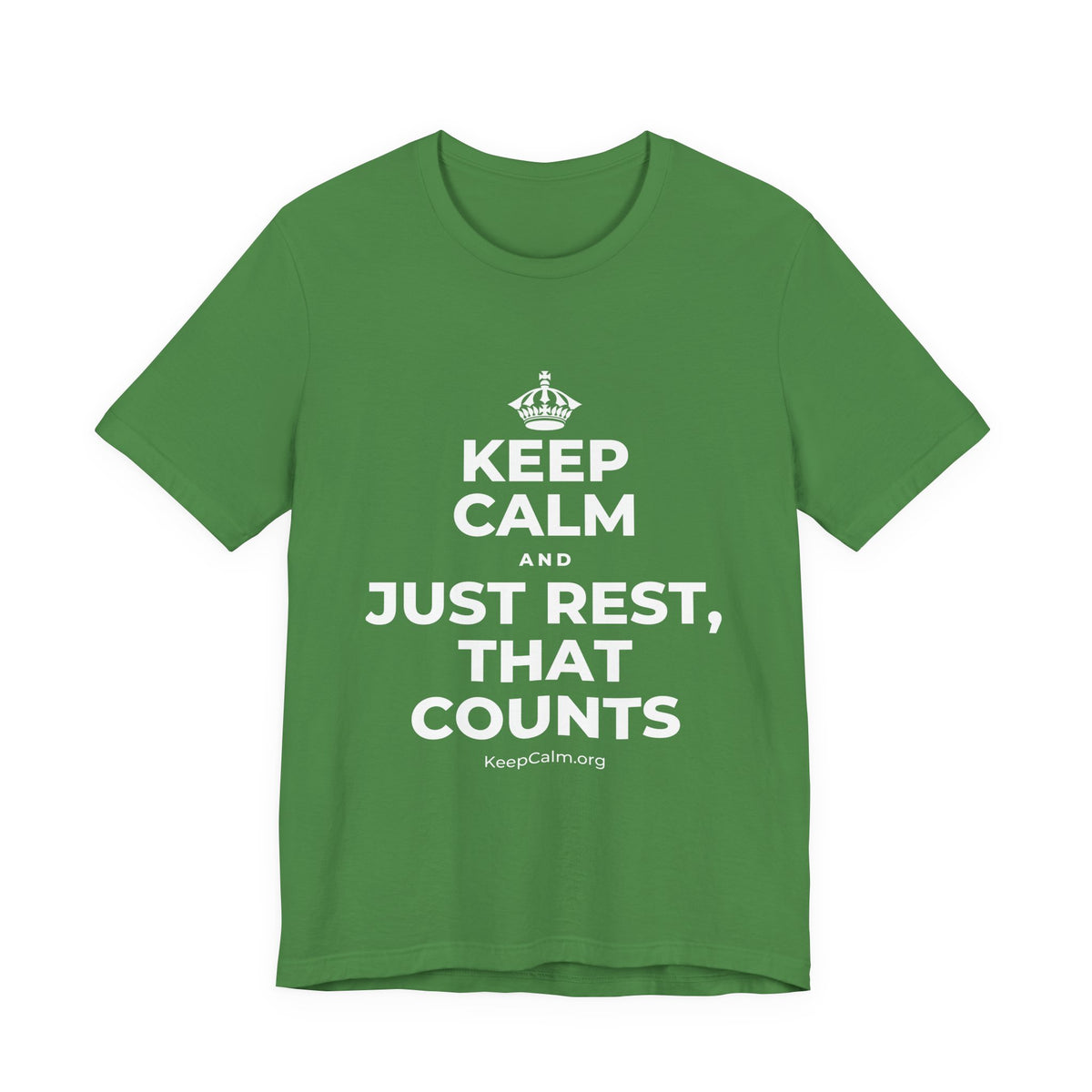 KEEP CALM AND JUST REST, THAT COUNTS T-Shirt (Baby Blue–Silver)