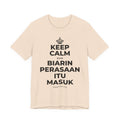 KEEP CALM DAN BIARIN PERASAAN ITU MASUK T-Shirt (Soft Cream–Heather Mauve)