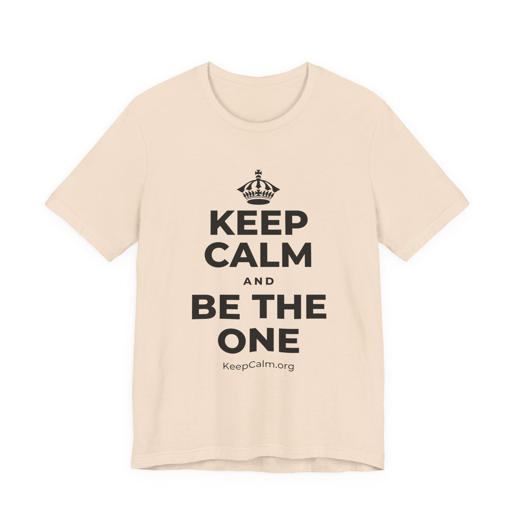 KEEP CALM AND BE THE ONE T-Shirt (Soft Cream–Heather Mauve)