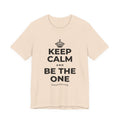 KEEP CALM AND BE THE ONE T-Shirt (Soft Cream–Heather Mauve)