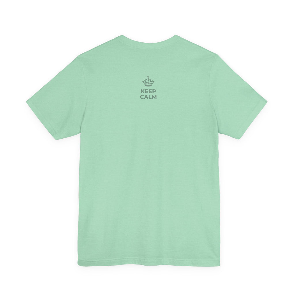 KEEP CALM A ALOHA IĀ ʻOE IHO, A LAILA I KEKAHI T-Shirt (Baby Blue–Silver)