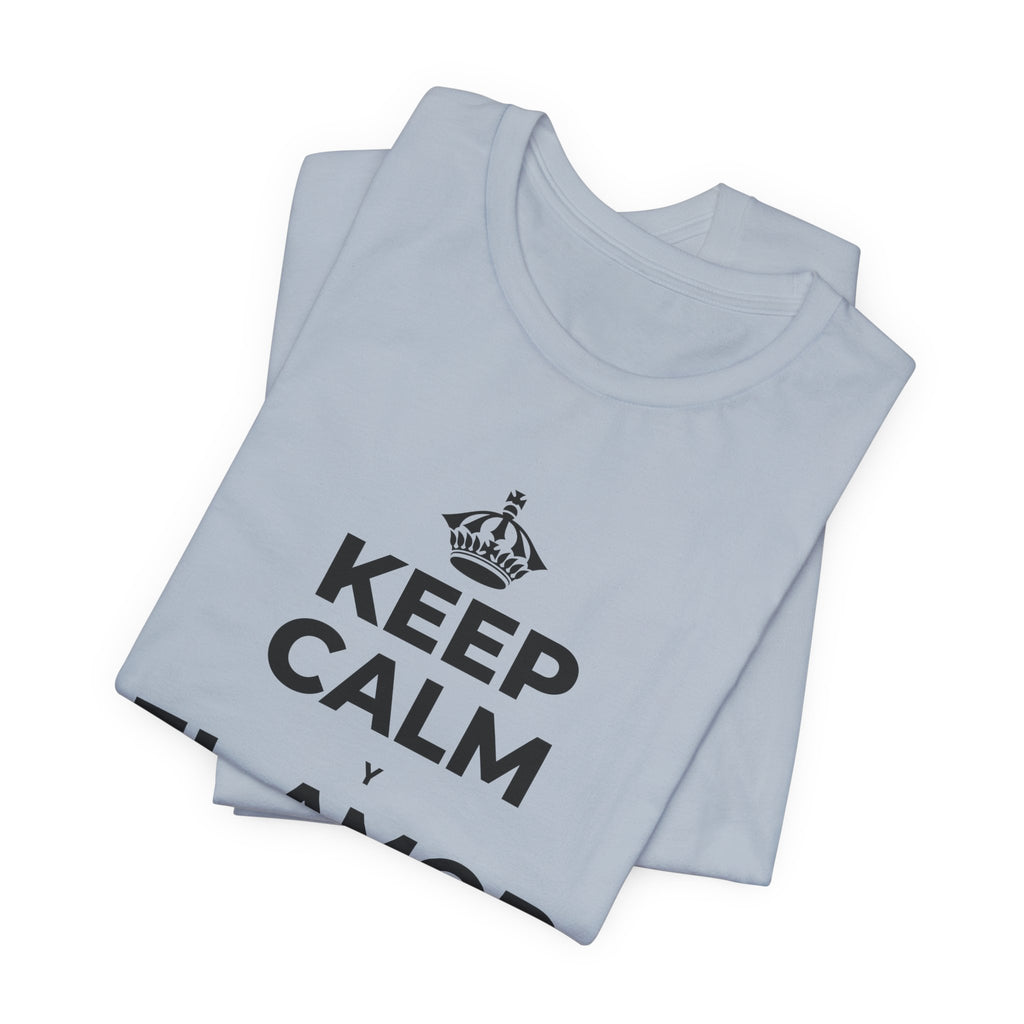 KEEP CALM Y EL AMOR PROPIO CUENTA T-Shirt (White–Asphalt)