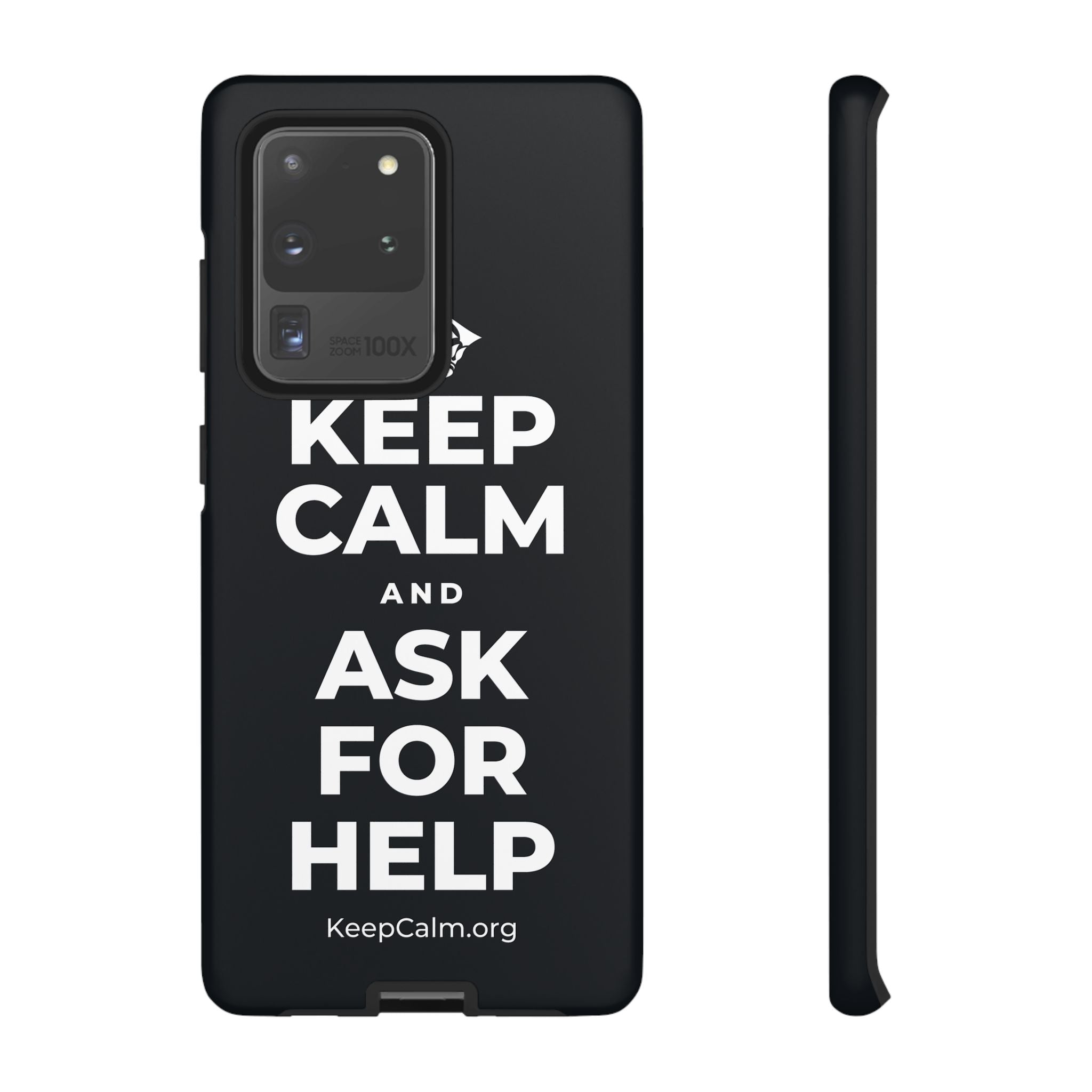 KEEP CALM AND ASK FOR HELP Phone Case (Dark)
