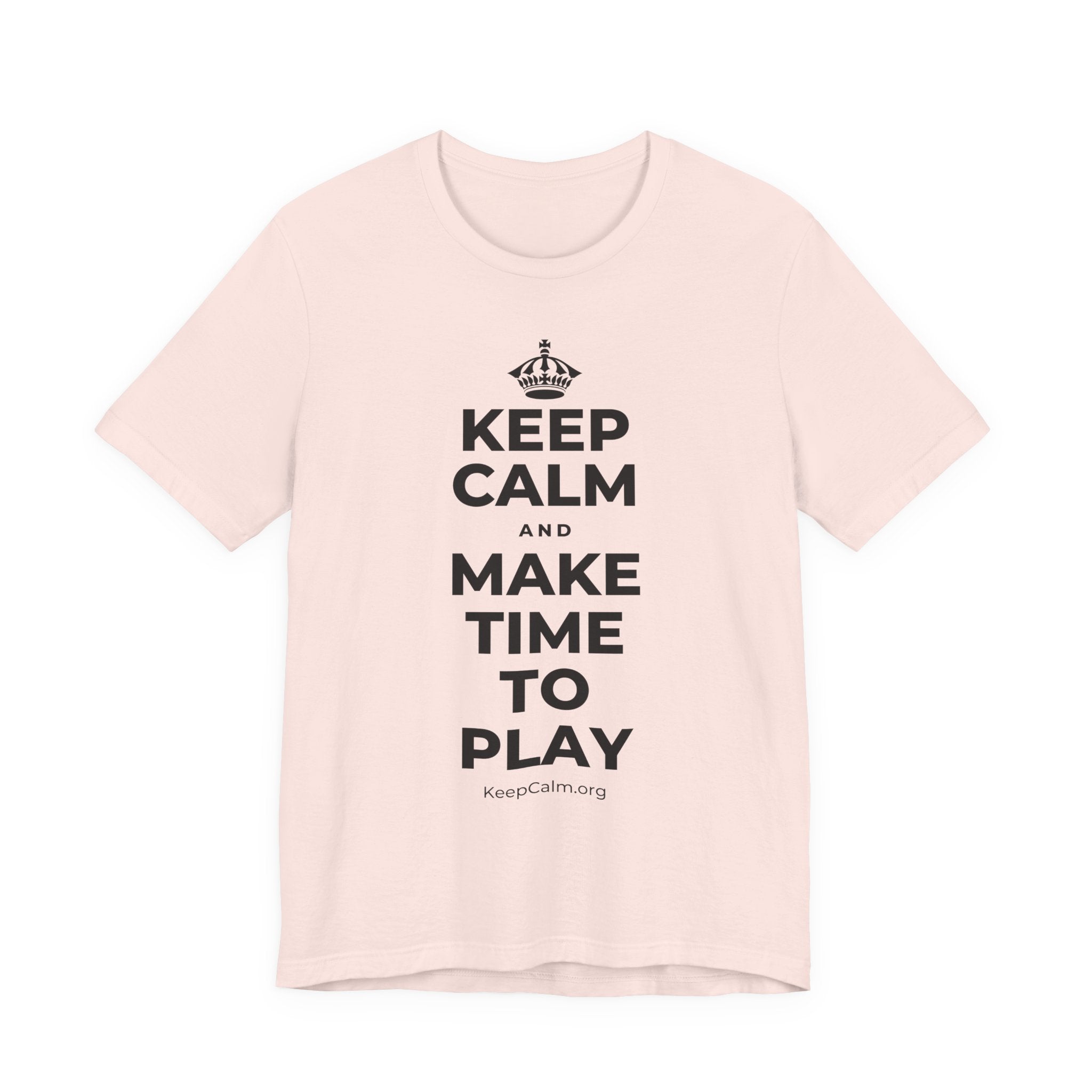 KEEP CALM AND MAKE TIME TO PLAY T-Shirt (Soft Cream–Heather Mauve)