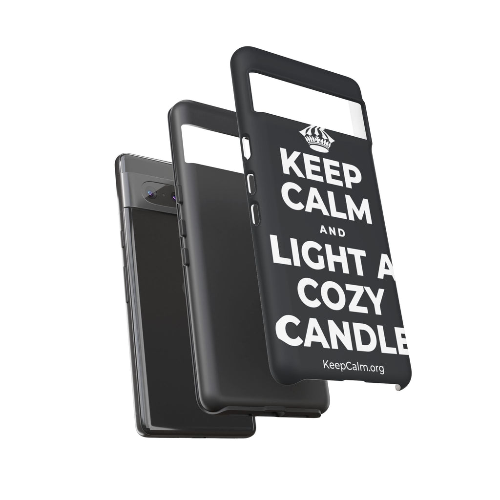 KEEP CALM AND LIGHT A COZY CANDLE Phone Case (Dark)