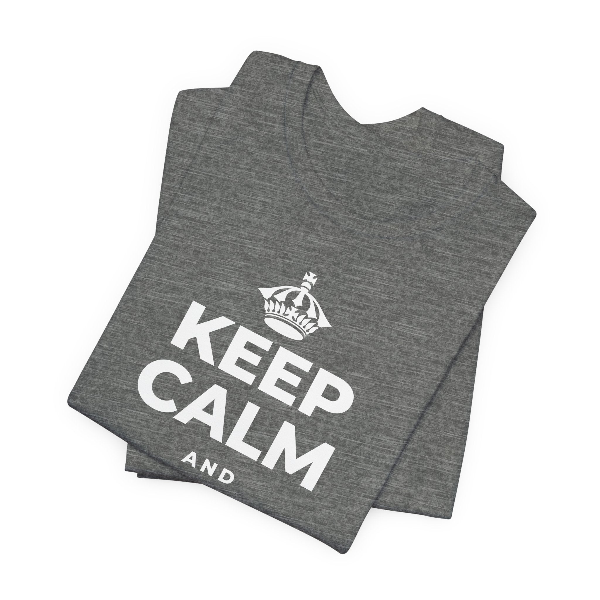 KEEP CALM AND UNCLENCH T-Shirt (Baby Blue–Silver)