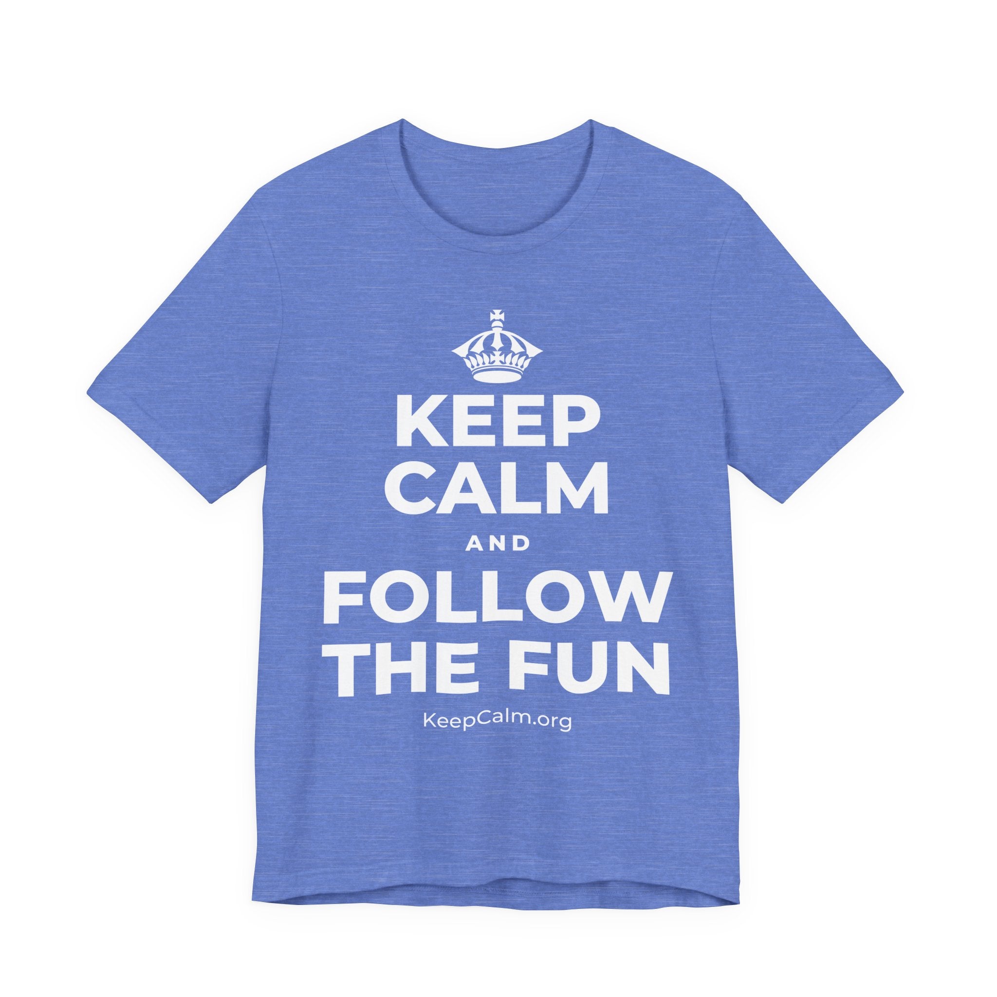 KEEP CALM AND FOLLOW THE FUN T-Shirt (Soft Cream–Heather Mauve)