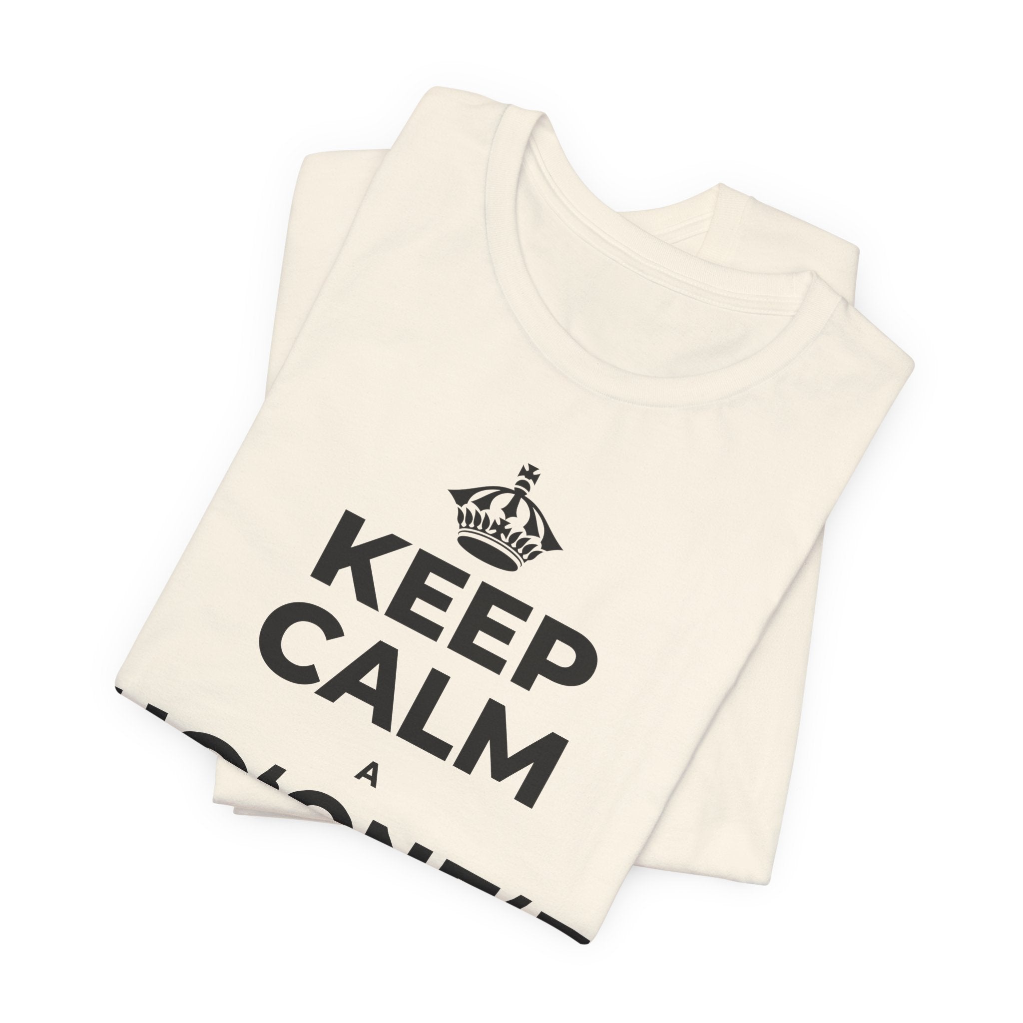KEEP CALM A HOʻONEʻE I KOU KINO T-Shirt (White–Asphalt)